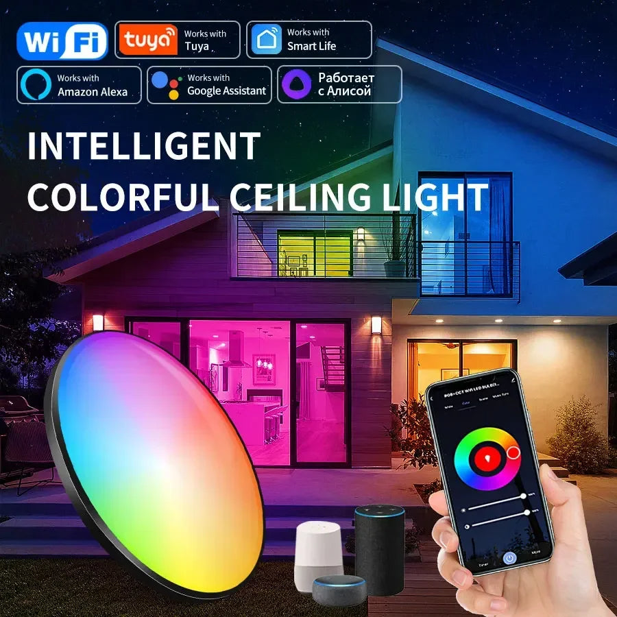 Smart Round Ceiling Lamp With Remote Control - Modern Minimalist Design Smart Round Ceiling Lamp With Remote Control - Modern Minimalist Design